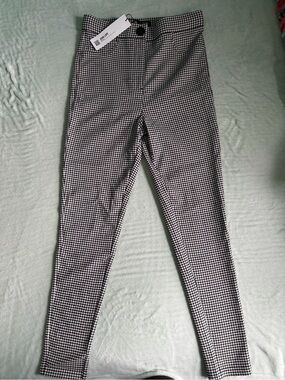 Zara Black & White Houndstooth high rise leggings